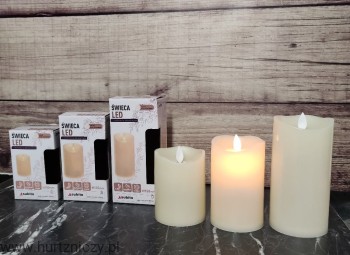 świeca led subito C703 D75H125 z ruchomym płomieniem timer