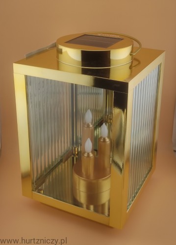 latarnia solarna cortina ze świecą trio